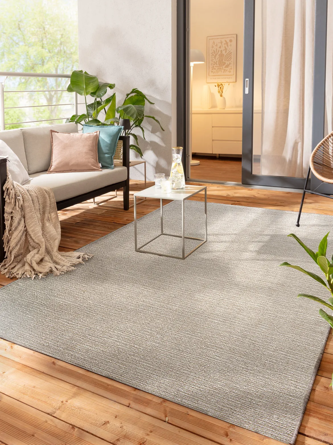 Alaro Outdoor-Teppich, Silber