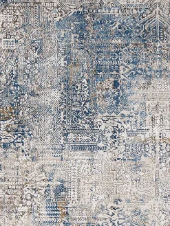 Ampelia Vintage-Teppich, Vintage Blau