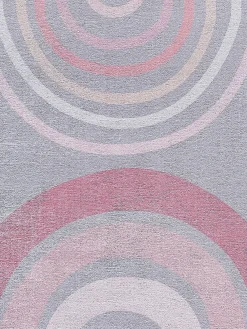 Arcobaleno Moderner Teppich, Grau/Rose