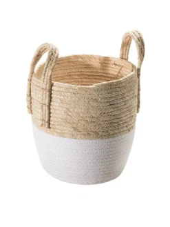 Basket Baggy Korb, Weiss/Natur