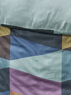 Bateleur Satin-Bettwäsche, Blau/Gelb/Braun