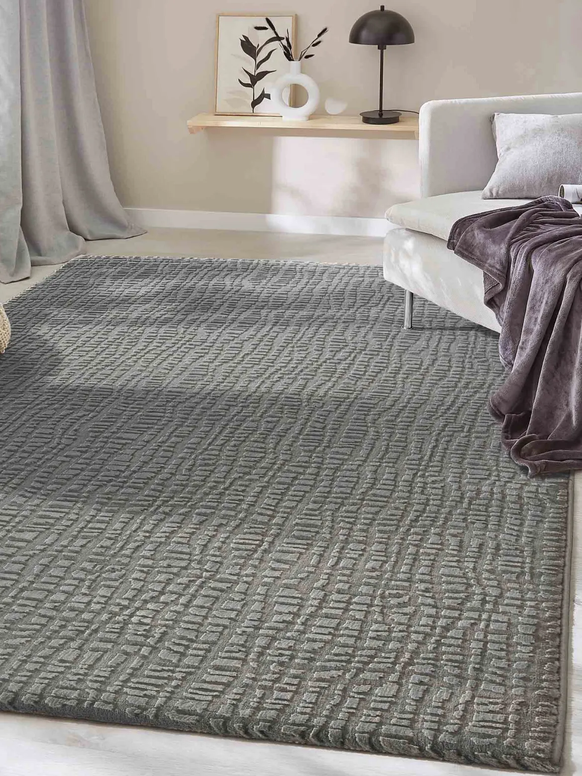 Bayonne Moderner Teppich, Silber