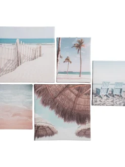 Beachlife Leinwand Druck, Hellblau