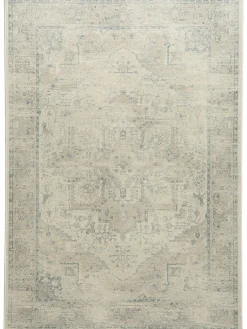 Beshkan Vintage-Teppich, Creme/Blau
