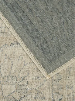 Beshkan Vintage-Teppich, Creme/Blau