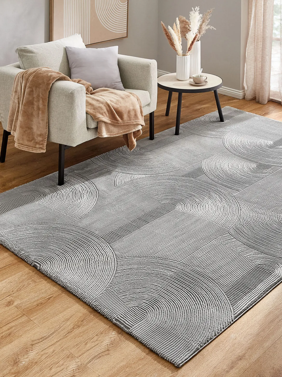 Biarritz Moderner Teppich, Silber