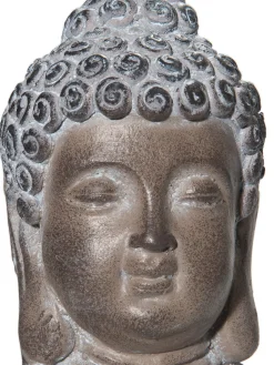 Buddha Smile Figur, Grau
