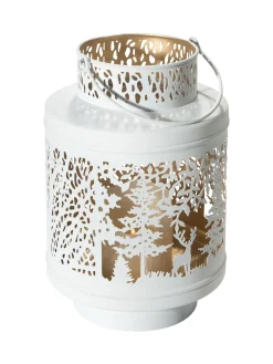 Caliano Windlicht, Weiss/Gold