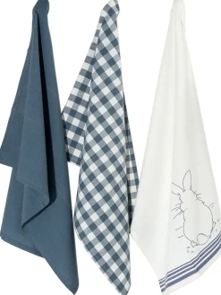 Casolare Geschirrtuch-Set, 3-tlg. Geschirrtuch, Weiß/Grau