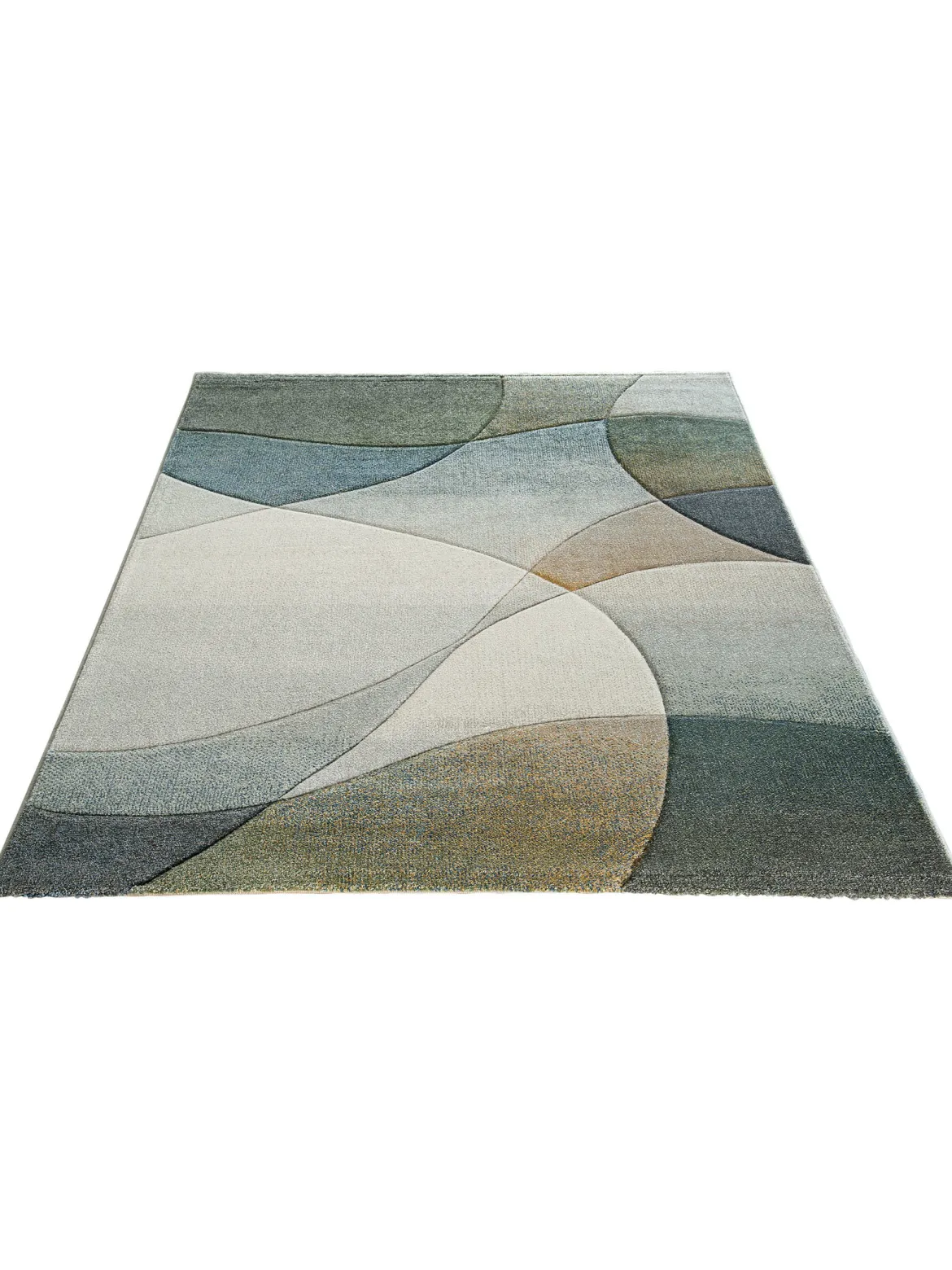 Charleston Moderner Teppich, Blau-Grau