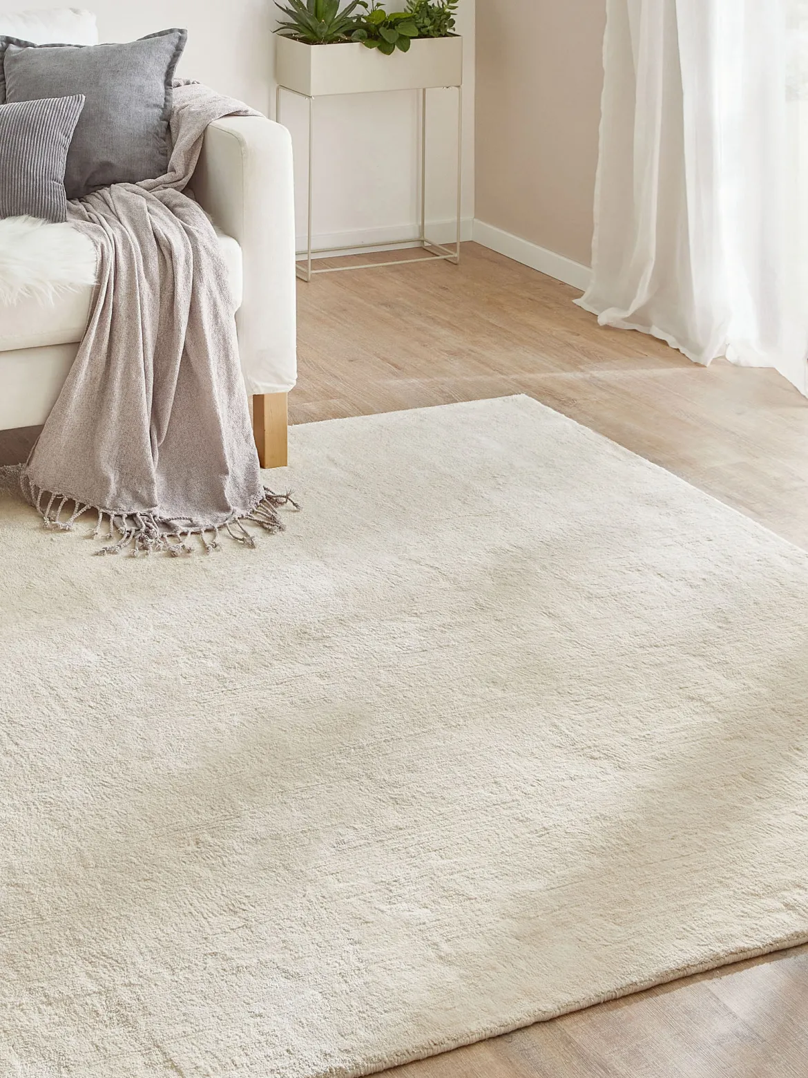 Cottanello Viskose-Teppich, Offwhite