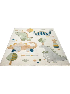 Dinoro Kinder-Teppich, Weiß/Grau