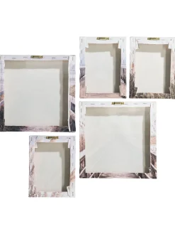 5er Set Beach Leinwand Druck, Grau