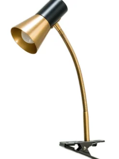 Escat Klemmleuchte, Satin Brass/Schwarz