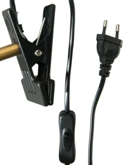Escat Klemmleuchte, Satin Brass/Schwarz