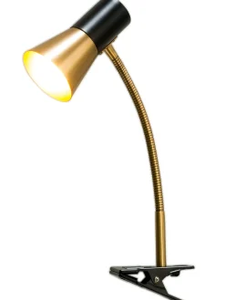 Escat Klemmleuchte, Satin Brass/Schwarz