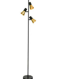 Escat Standleuchte, Satin Brass/Schwarz