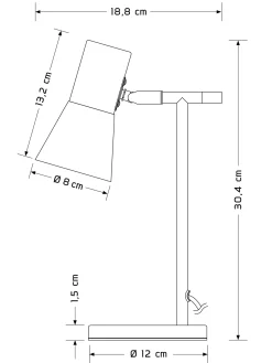 Escat Tischleuchte, Satin Brass/Schwarz