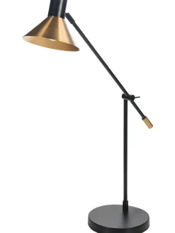 Escat Tischleuchte, Satin Brass/Schwarz