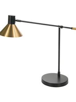 Escat Tischleuchte, Satin Brass/Schwarz