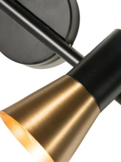 Escat Wandleuchte, Satin Brass/Schwarz