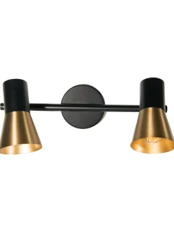 Escat Wandleuchte, Satin Brass/Schwarz