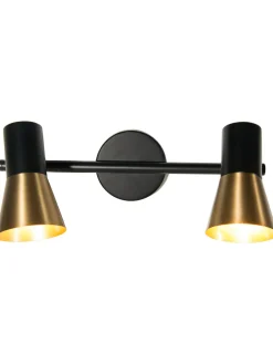 Escat Wandleuchte, Satin Brass/Schwarz