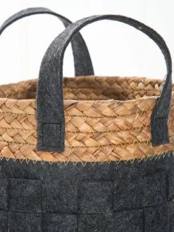 Feltani Korb, Darkgrey/Natural