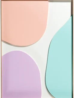 Flagani Reliefbild, Grün/Türkis/Orange/Pink