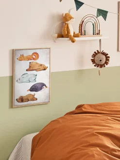 Funny Animals Leinwand-Druck-gerahmt, Multicolor