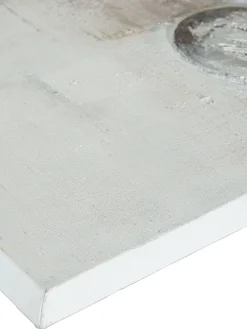 Grey Circle Leinwand-handgemalt, Grau