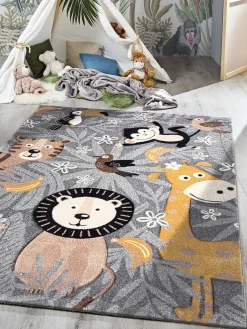 Junglebook Kinder-Teppich, Grau