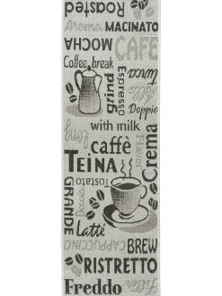 Just Coffee Küchenläufer, Schwarz/Weiss