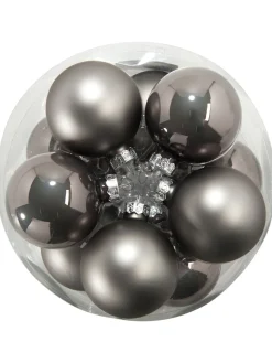 Kugeln Baumschmuck, Warmgrau