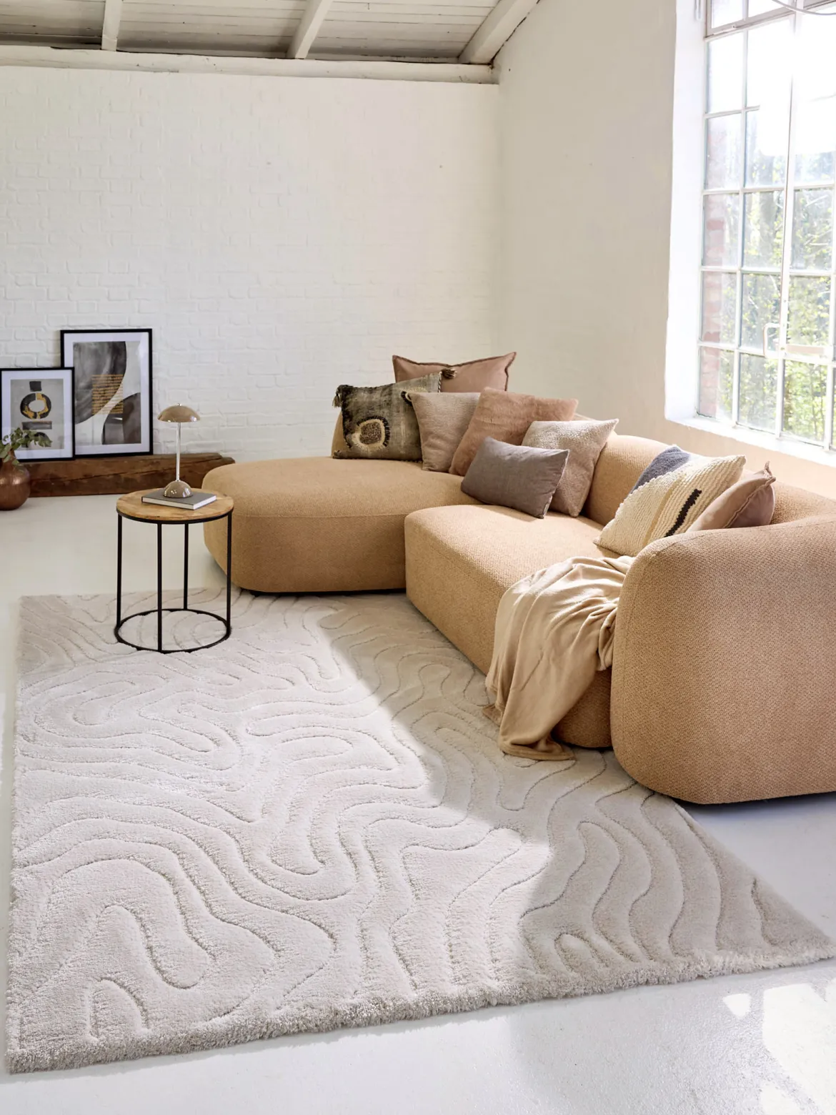 Lambari Moderner Teppich, Creme