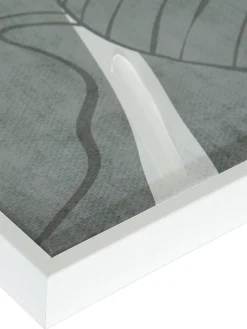 Leavea Leinwand-Druck-handbemalt, Graugrün