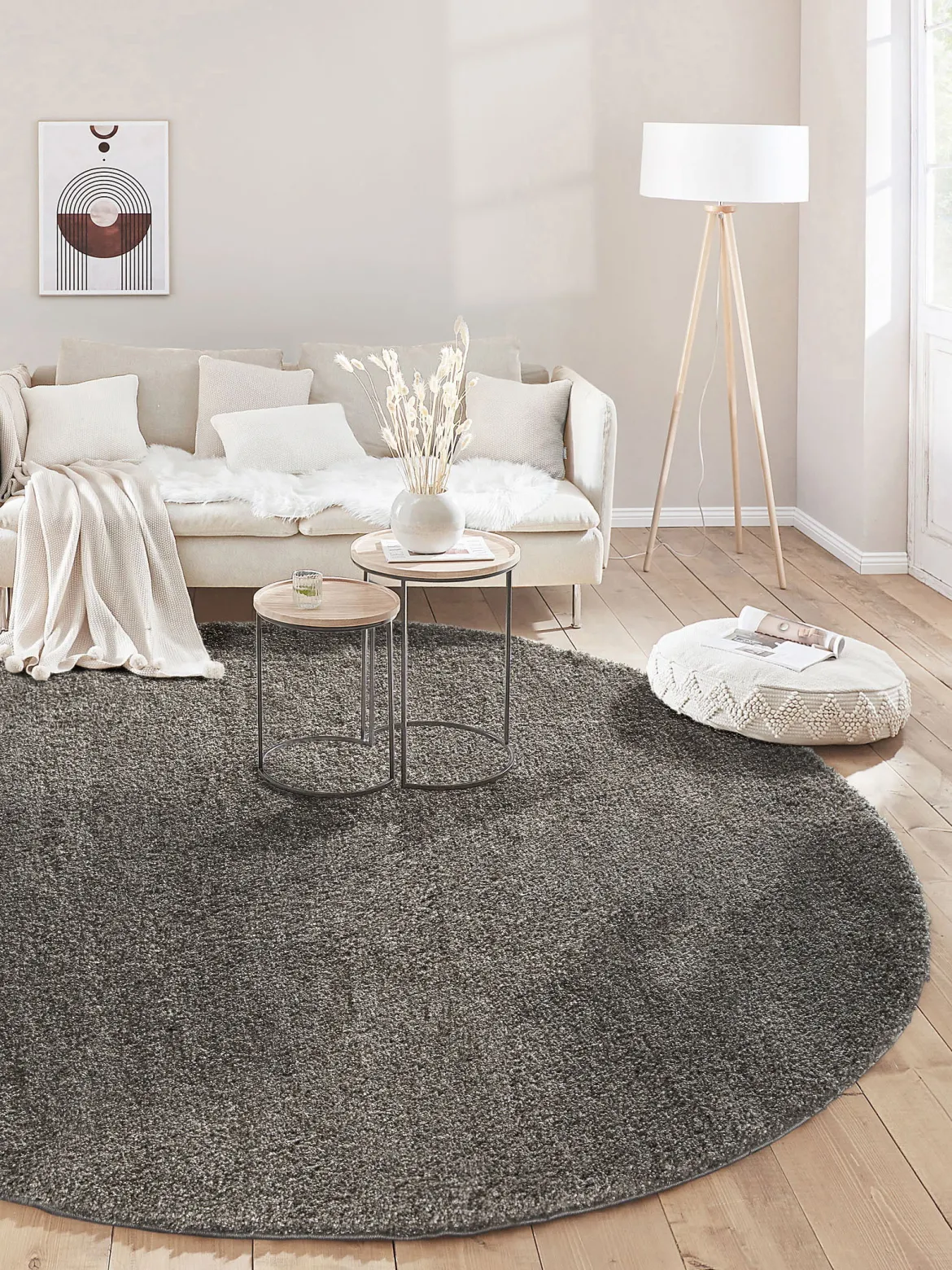 Lounge Hochflor-Teppich, Grau