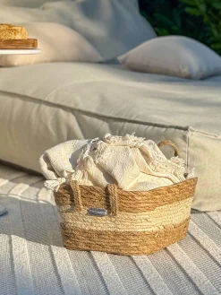 Louvara Korb, Natural/White