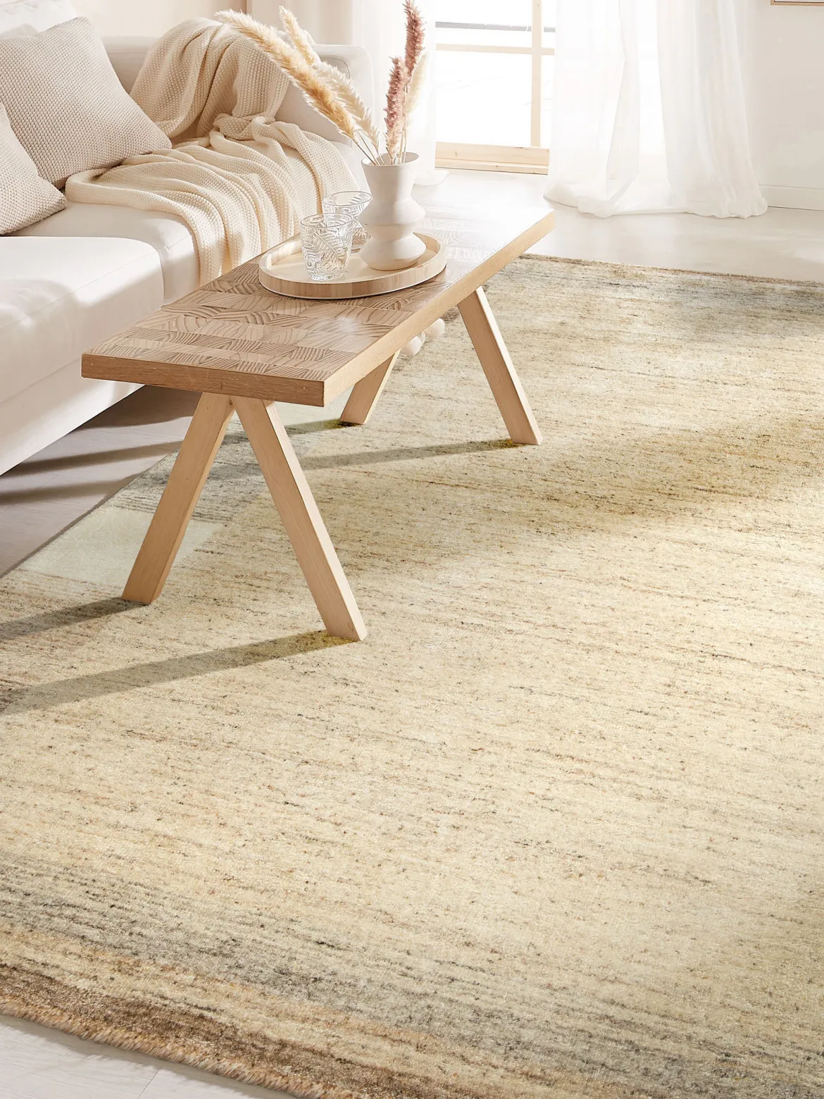 Makanpur Woll-Teppich, Sand Grey