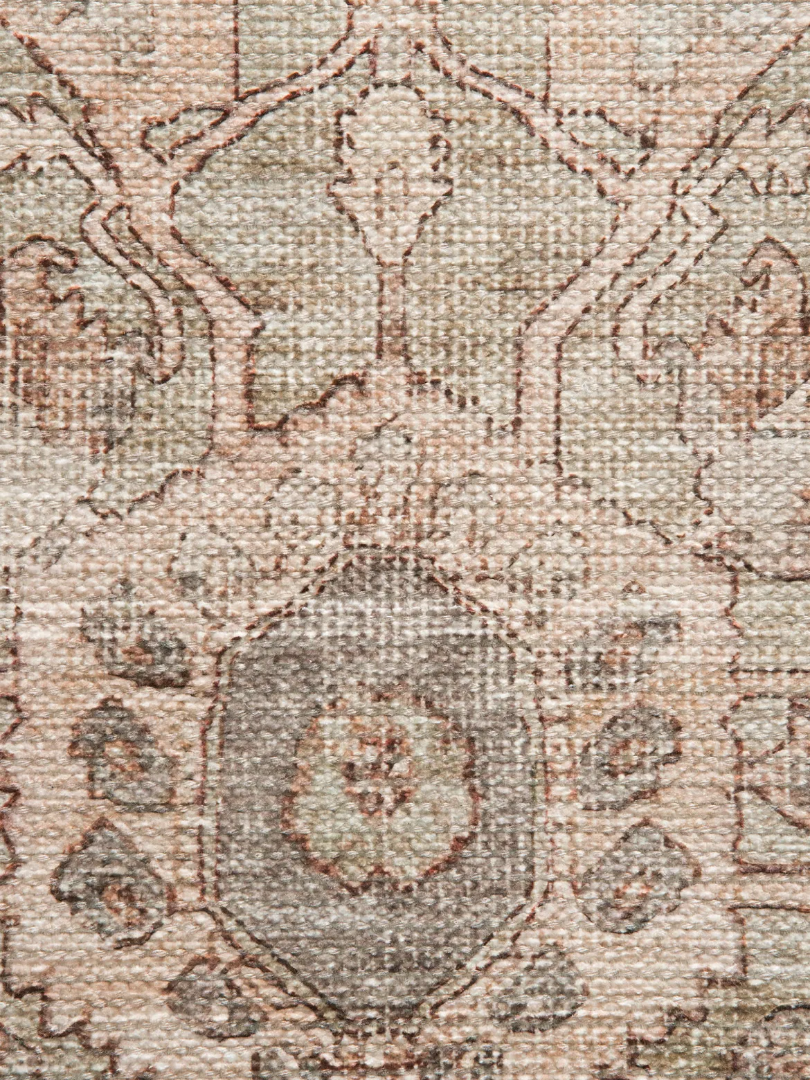 Malian Vintage-Teppich, Grün/Taupe
