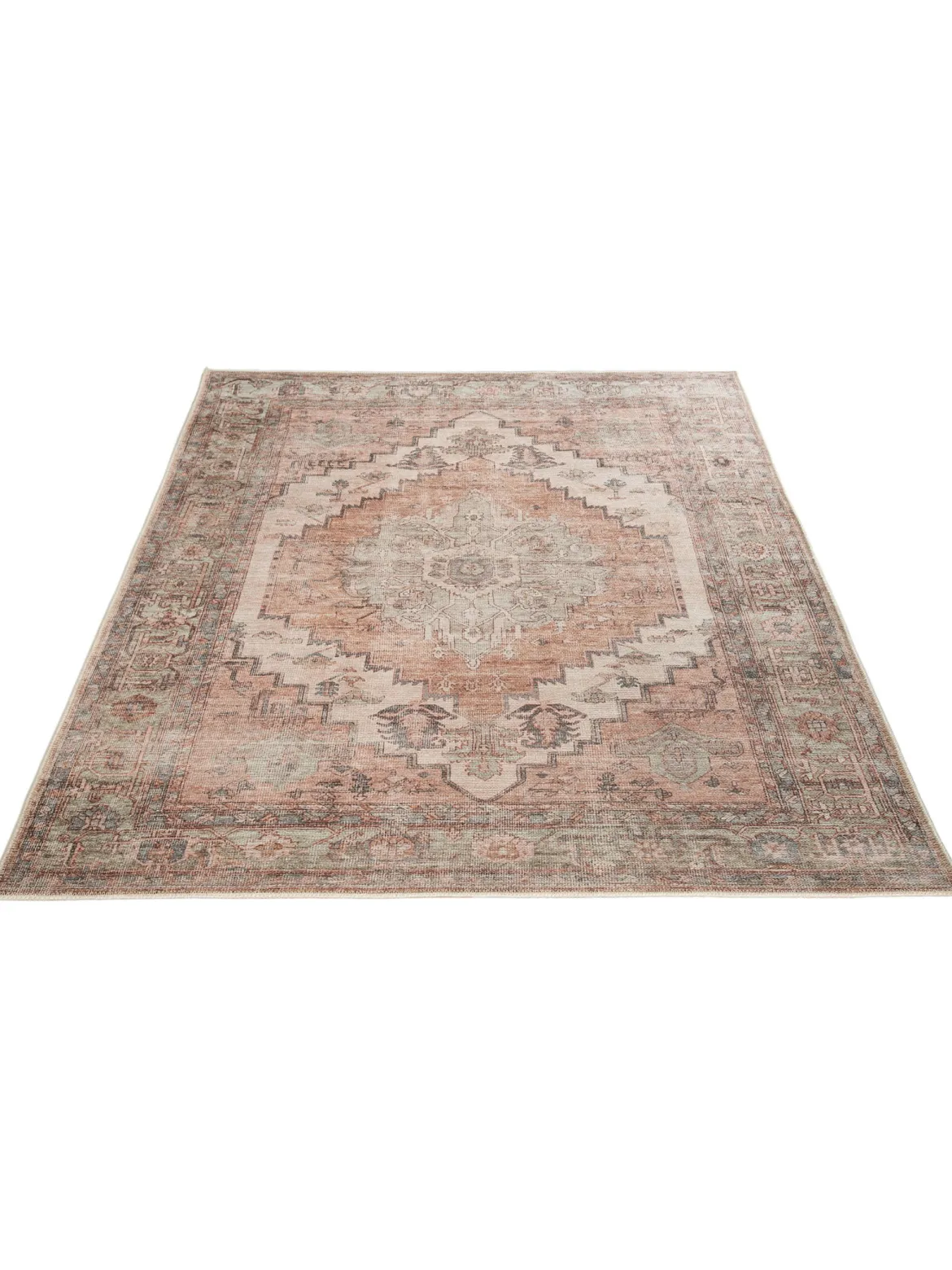 Malian Vintage-Teppich, Grün/Taupe