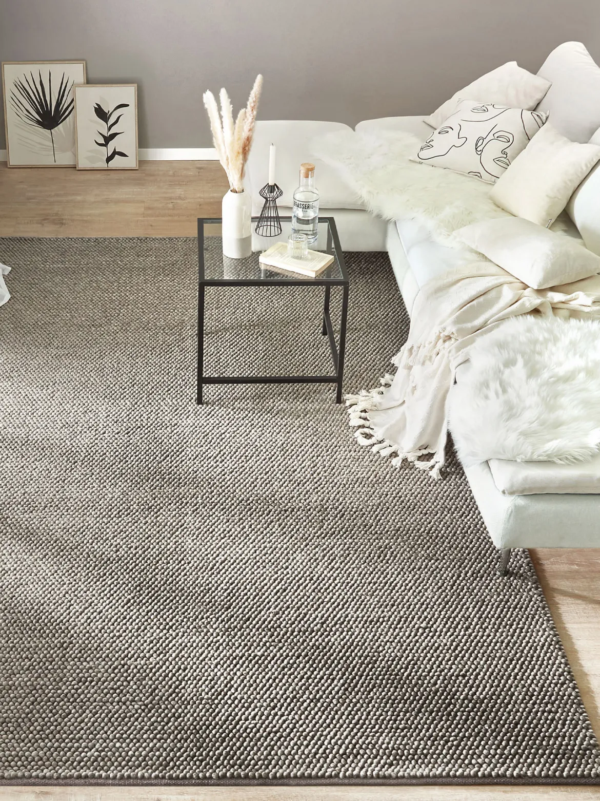 Malmby Woll-Teppich, Grey Natural