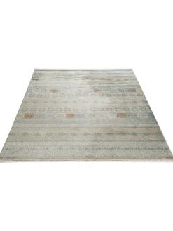 Mamaras Vintage-Teppich, Blau/Gold/Silber