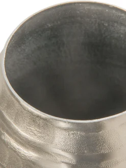 Matt Silver Linear Deko-Vase, Silber