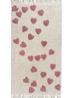 Mälliby Kinder-Teppich, Weiss/Pink
