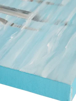 Möwen am Strand Leinwand-handgemalt, Hellblau