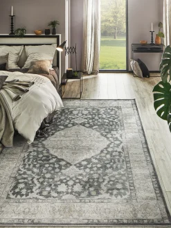 Nafar Vintage-Teppich, Grau/Rose