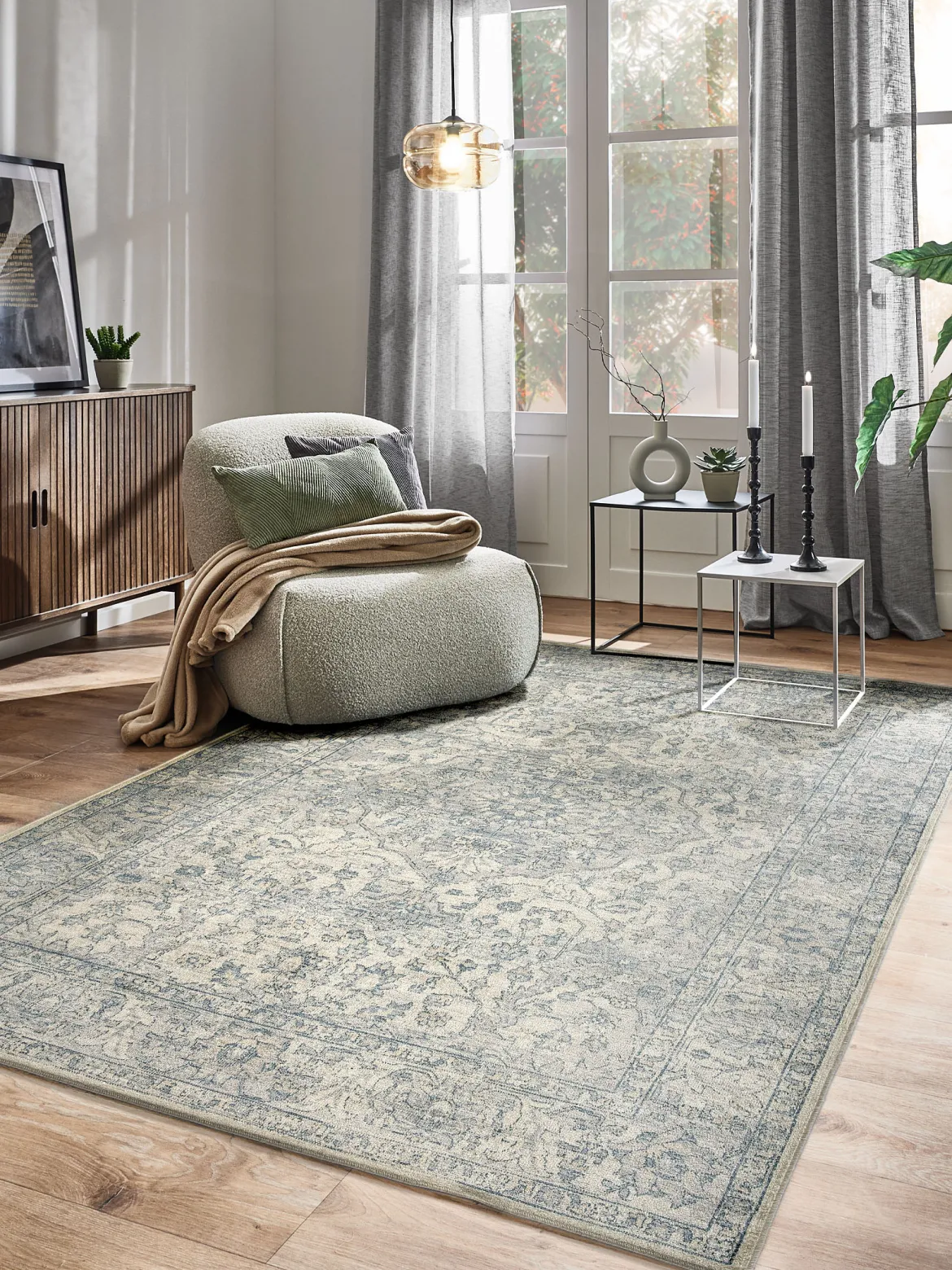 Nafar Vintage-Teppich, Vintage Blau