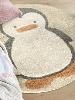 Nilla Pinguin Kinder-Teppich, Beige