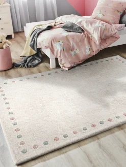 Norrlia Kinder-Teppich, offwhite/rose/blue